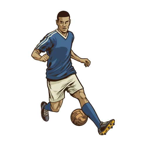 Soccer or Football Theme Running Pose Transparent Sticker